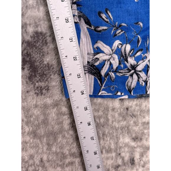 J Crew Pant Set Medium Womens Ratti Blue Linen Tropical Outfit - Picture 10 of 13
